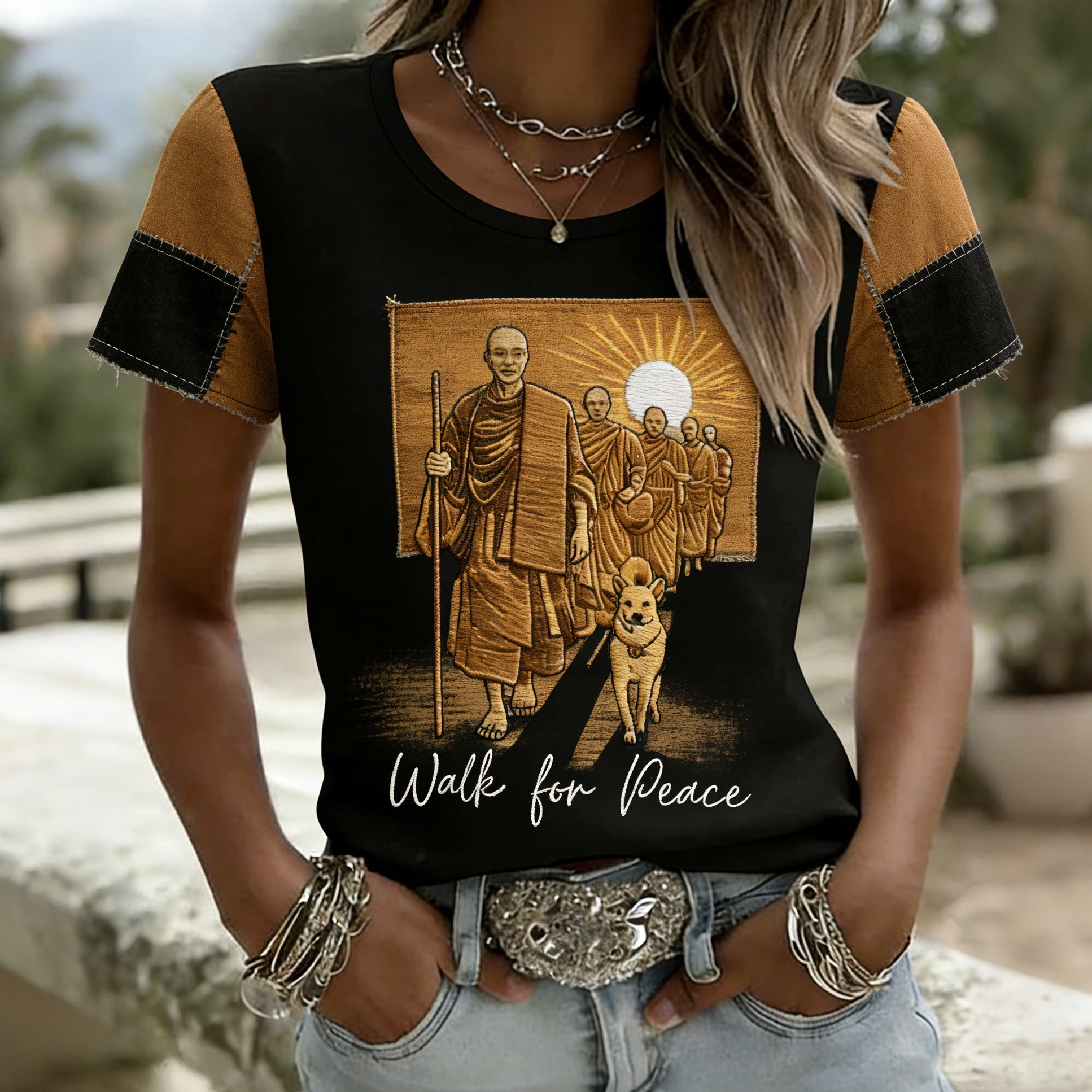 Comstylish Women's Walk For Peace Art Print T-shirt