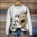 Comstylish Women's Cute Friends Dog Art Print Casaul Sweater
