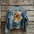 Quirky Owl Patch Vintage Denim Jacket elevenforest