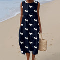 Women's Cute Scottish Terrier Print Midi Dress elevenforest