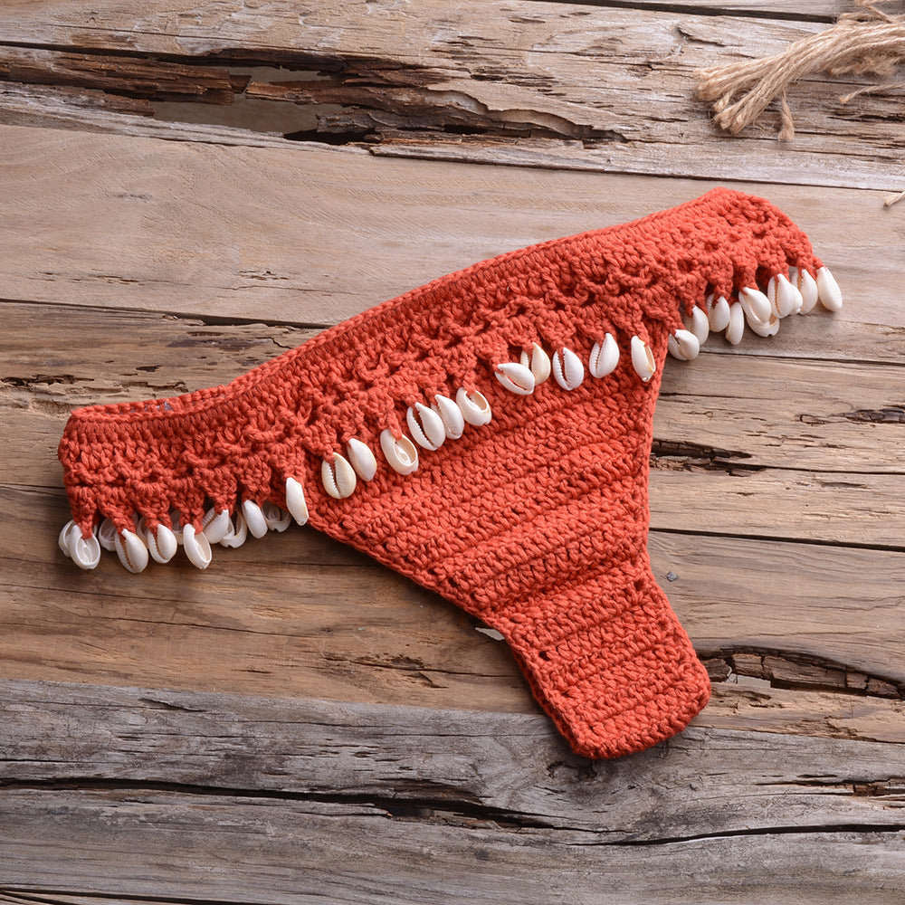 Personalized Hollow Out Cutout Beach Knitted Shell Pants for – Summer