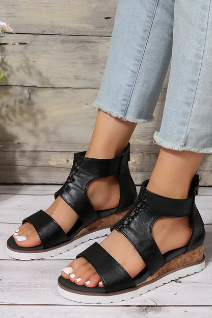 Black Crisscross Gladiator Sandals