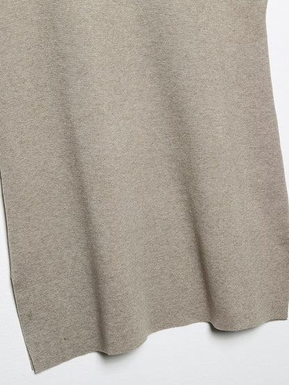 French Suit Sleeveless Round Neck Pullover Side Slit Sweater High Waist Pants