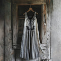Women's Vintage Viking Raven Rune Print Cotton And Linen Dress elevenforest