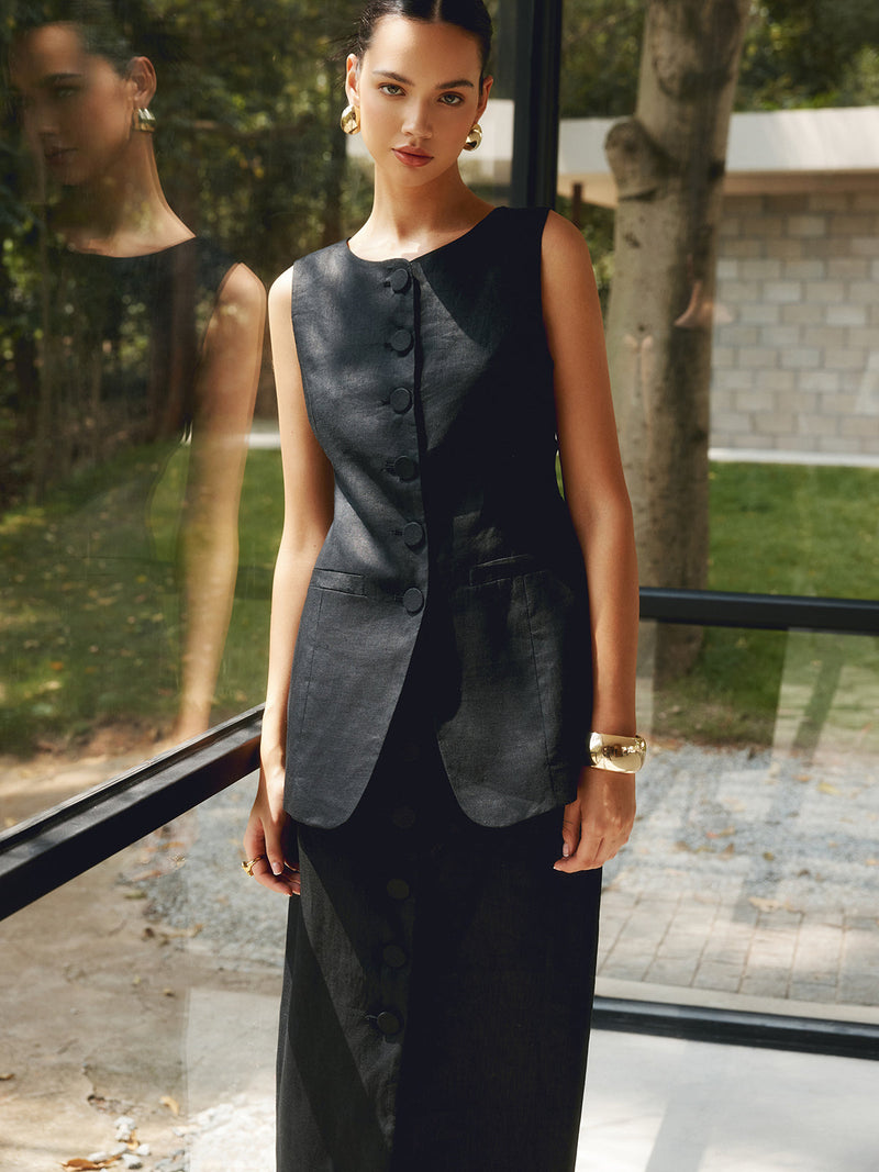 Basic Linen Blends Vest