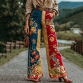 Women's Stand With Venezuela Inspired Venezuela Flag With Floral Patchwork Art Jeans elevenforest