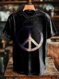 Gradient Hippie Vintage Art Print Casual T-shirt For Men And Women