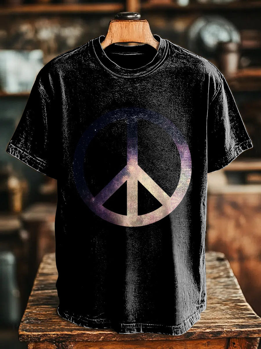 Gradient Hippie Vintage Art Print Casual T-shirt For Men And Women