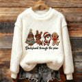 Comstylish Christmas Snow-themed Dachshund Pattern Warm Fleece Sweater