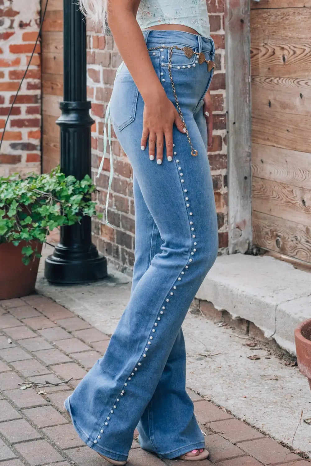 Dusk Blue Pearl Bootcut Jeans
