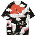 Comstylish Japanese Crane Graphic Print T-shirt