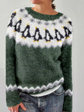 Vintage Penguin Icelandic Pattern Cozy Knit Sweater elevenforest
