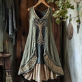 Viking Tree Of Life Celtic Knot Patchwork Art Linen Tank Dress elevenforest