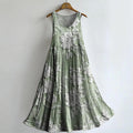 Women's Floral Embellished Pattern Art Print Round Neck Sleeveless Cot