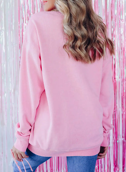Peach Blossom Slogan Sweatshirt