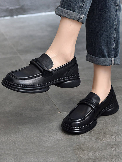 Round-toe Color Square-toe Shoes