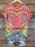 Tie-Dye Heart Art Print T-Shirt