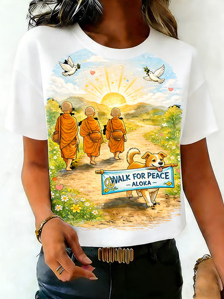 Comstylish Women's Walk For Peace Art Print T-shirt1