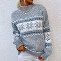 Vintage Jacquard Half Turtleneck Snowflake Sweater elevenforest