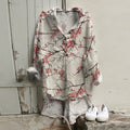 Vintage Plum Print Long Sleeve Casual Shirt elevenforest