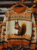 Women's Autumn And Winter Squirrel Print Sweater artswardrobe