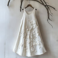 3d Floral Pattern Women's Casual Linen Sleeveless Dress elevenforest