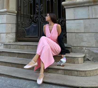 Pink Suit Waistcoat and Skirt Set