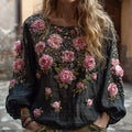 Bohemian Style Casual Embroidered Flower Long-sleeved Shirt elevenforest