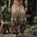 Men's Retro Viking Tree Of Life Print Casual Pants elevenforest