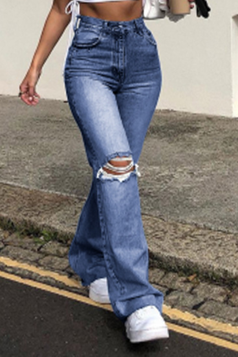 Street Ripped Make Old Boot Cut Bottoms(3 Colors)