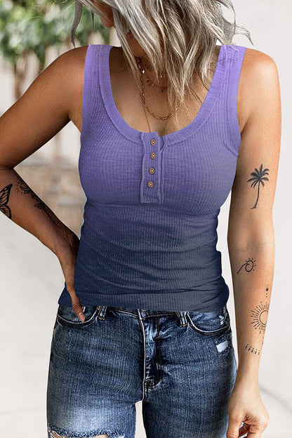 Evans Printed Ribbed Knit Tank