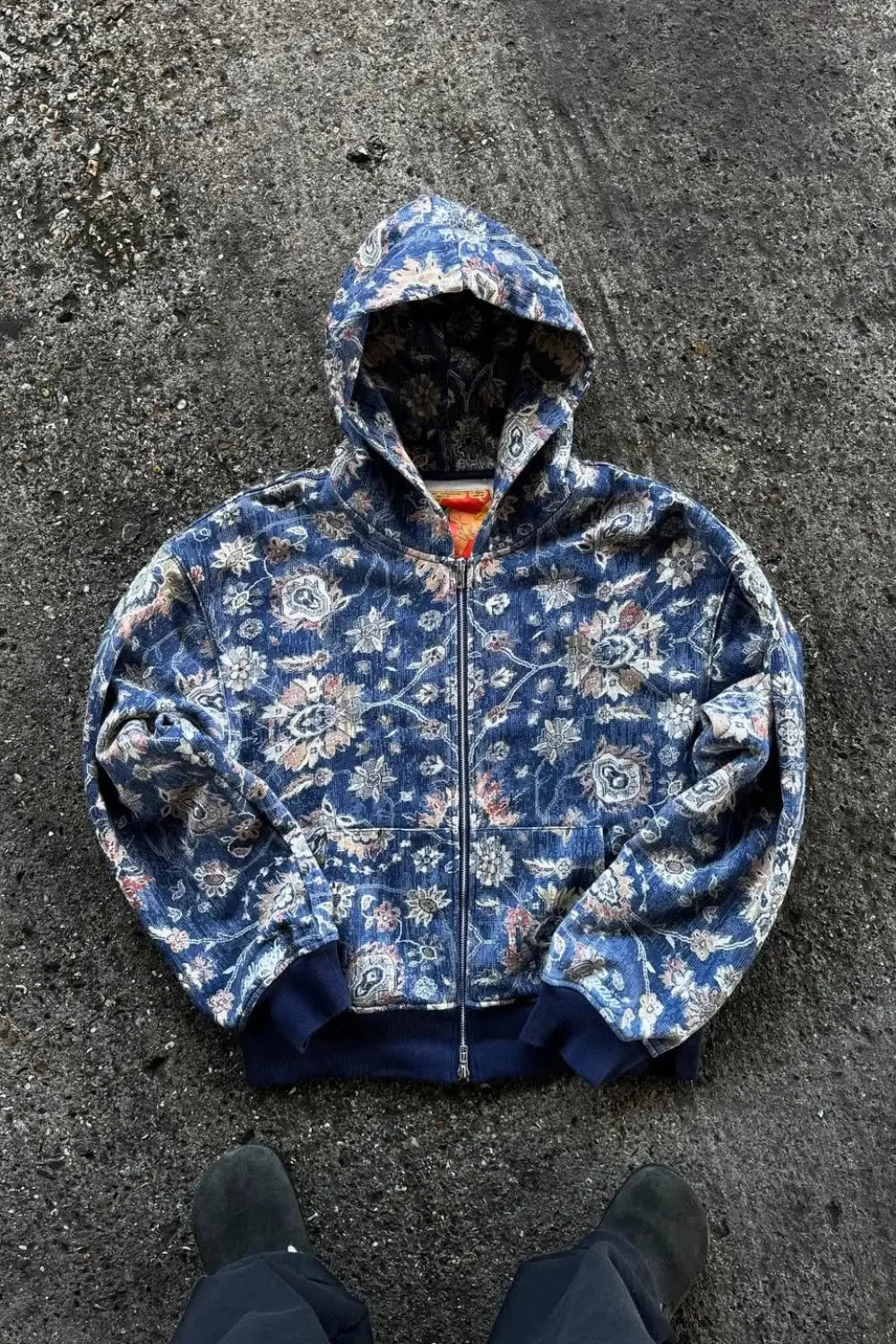 Gothic Full Pattern Printed Zipper Hoodie