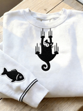 Comstylish Interesting Animal Pattern Design Casual Round Neck Sweatshirt