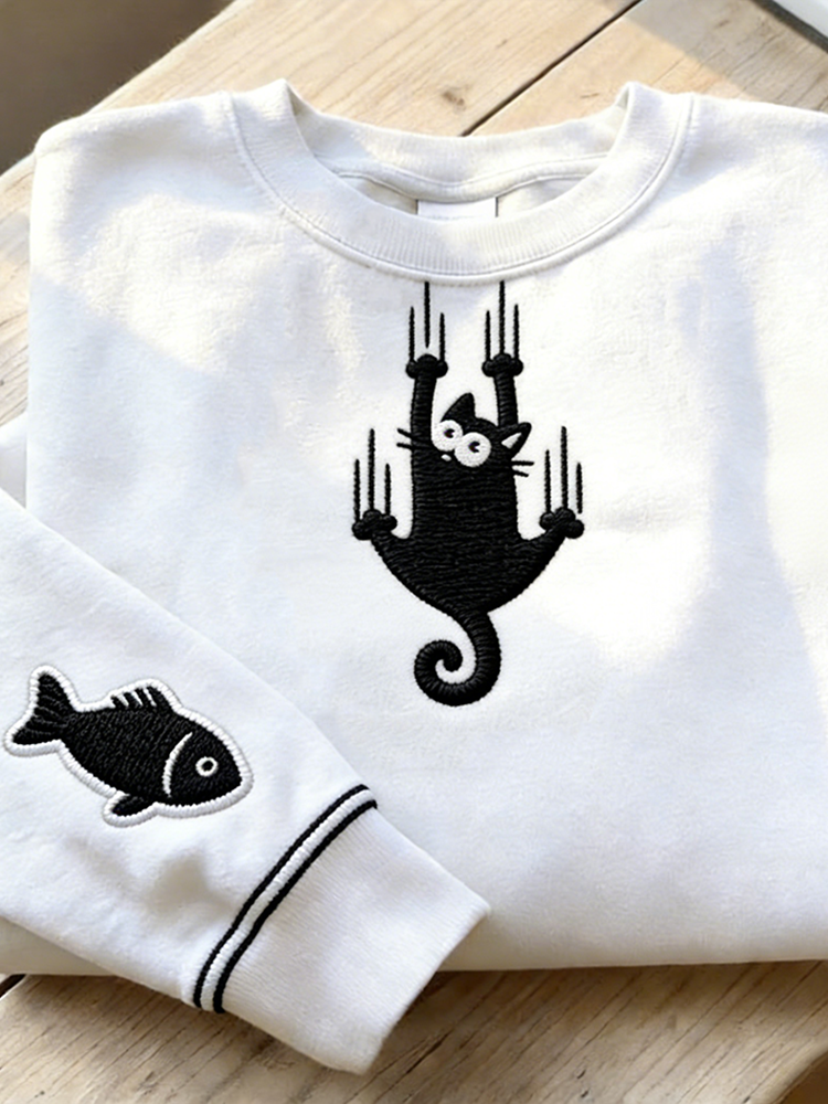 Comstylish Interesting Animal Pattern Design Casual Round Neck Sweatshirt