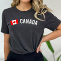Canada Flag Print Crew Neck Short Sleeve T-shirt elevenforest
