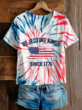 Comstylish Women's Rejecting Kings Since 1776 Print T-shirt