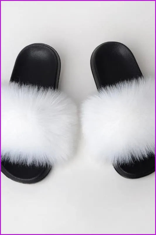 {5-7 Days Wait for Make} New Color Faux Fox Fur Slides F602