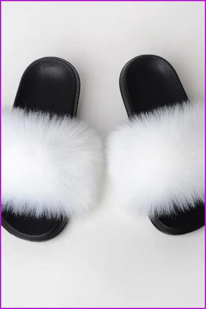 {5-7 Days Wait for Make} New Color Faux Fox Fur Slides F602