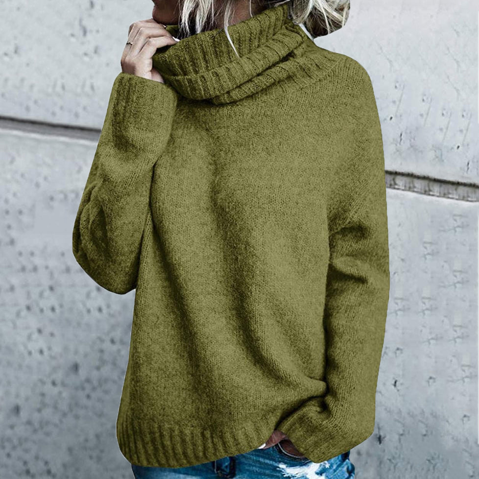 Vintage Irregular Turtleneck Long Sleeve Knitted Sweater elevenforest