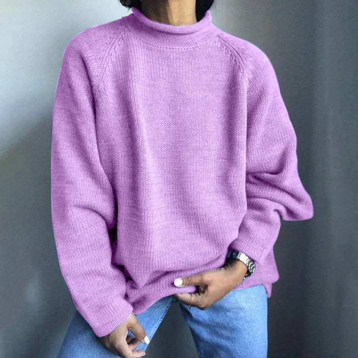 Solid Color Pullover Loose Mid Turtleneck Sweater elevenforest