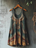 Viking Mystery Vintage Totem Linen Tank Dress elevenforest