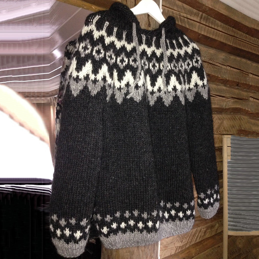Men'S Vintage Knitted Jacquard Hooded Sweater elevenforest