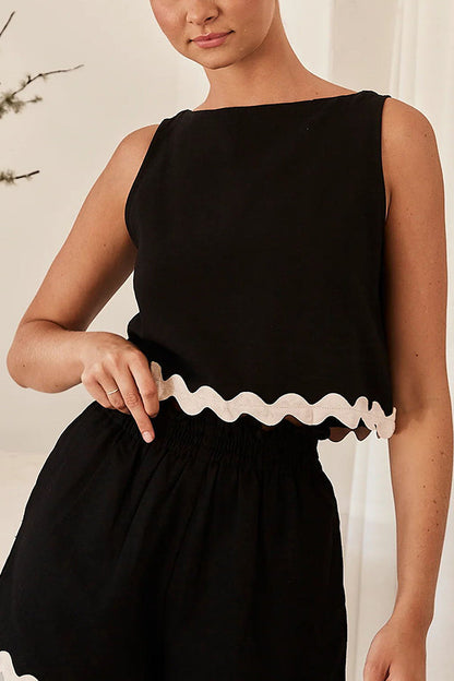 Leilani Tank Top and Elastic Waist Pocket Shorts Set