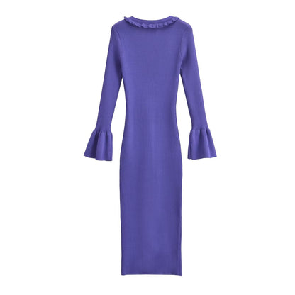 Autumn ’s Color Lace Maxi Dress Knitted Cardigan – Stylish Fall