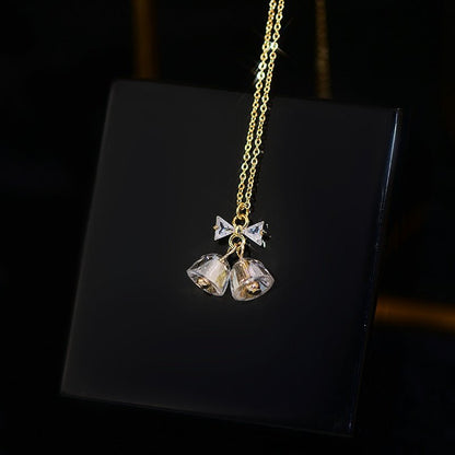 Bow and Bell Necklace