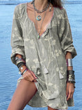Women's Floral Pattern Printed Casual Beach Dress