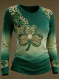 Comstylish Women's St. Patrick's Day Shamrock Art Print Top