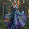 Women's Dream Myth Gradient Cotton And Linen Dress elevenforest
