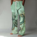 Men's Octopus Art Print Linen Blend Pants elevenforest