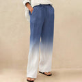 Comstylish Women's Gradient Cotton And Linen Classic Pants